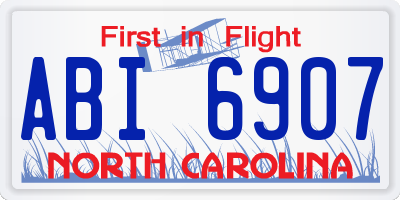 NC license plate ABI6907