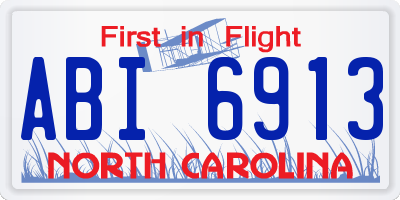 NC license plate ABI6913