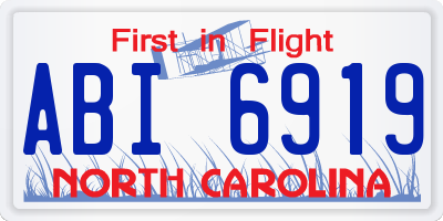 NC license plate ABI6919