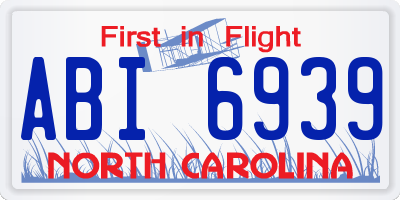 NC license plate ABI6939