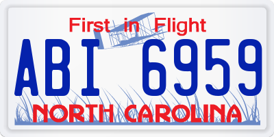 NC license plate ABI6959