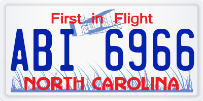 NC license plate ABI6966