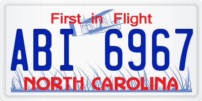 NC license plate ABI6967