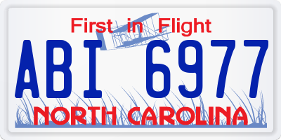 NC license plate ABI6977