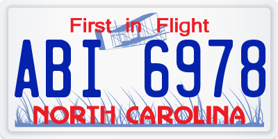 NC license plate ABI6978