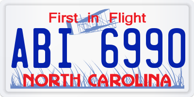 NC license plate ABI6990