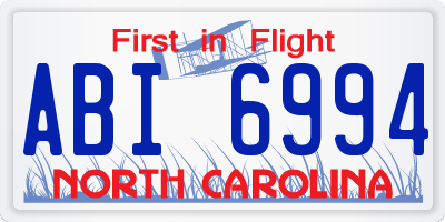 NC license plate ABI6994