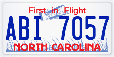 NC license plate ABI7057