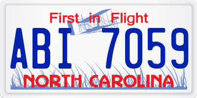 NC license plate ABI7059
