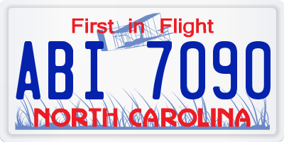 NC license plate ABI7090