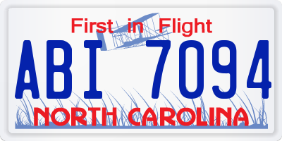 NC license plate ABI7094