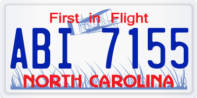 NC license plate ABI7155