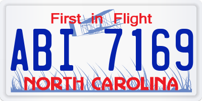 NC license plate ABI7169