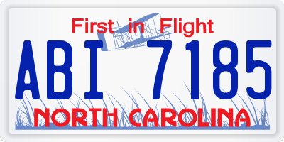 NC license plate ABI7185