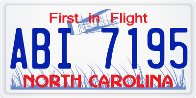 NC license plate ABI7195