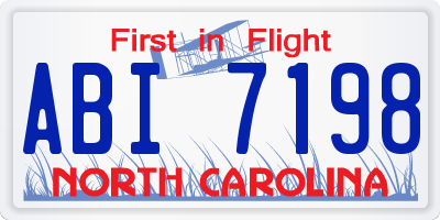 NC license plate ABI7198
