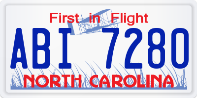NC license plate ABI7280
