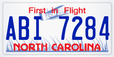 NC license plate ABI7284