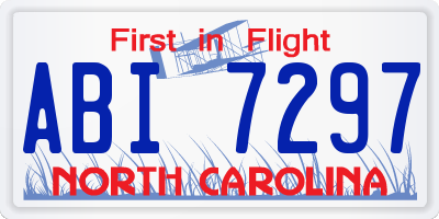 NC license plate ABI7297