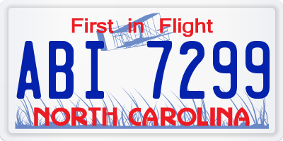NC license plate ABI7299