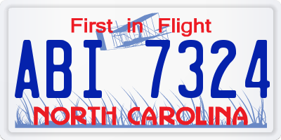 NC license plate ABI7324