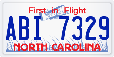 NC license plate ABI7329
