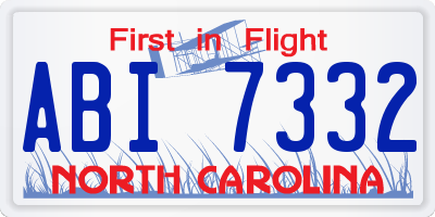NC license plate ABI7332