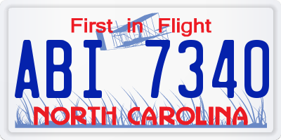 NC license plate ABI7340