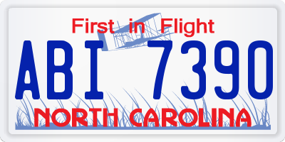 NC license plate ABI7390