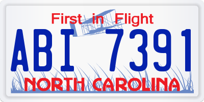 NC license plate ABI7391