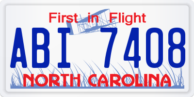NC license plate ABI7408