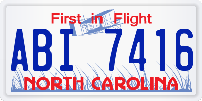 NC license plate ABI7416
