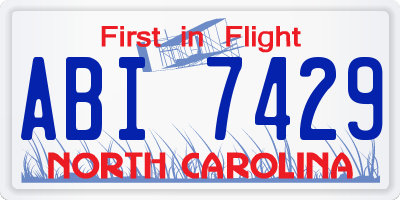 NC license plate ABI7429