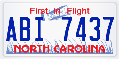 NC license plate ABI7437