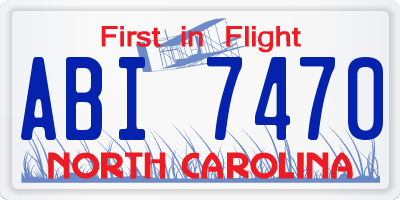 NC license plate ABI7470
