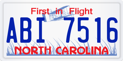 NC license plate ABI7516