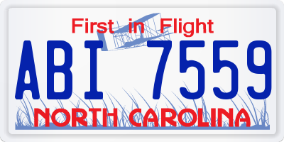 NC license plate ABI7559