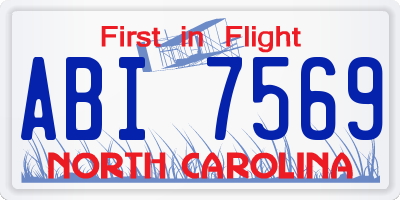 NC license plate ABI7569