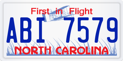 NC license plate ABI7579