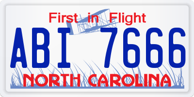 NC license plate ABI7666