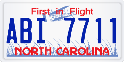 NC license plate ABI7711