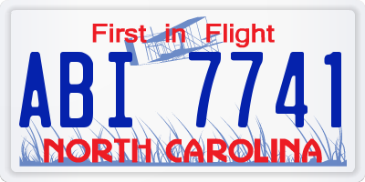 NC license plate ABI7741