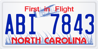 NC license plate ABI7843