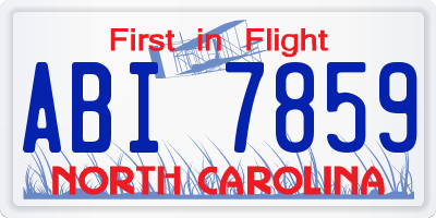 NC license plate ABI7859