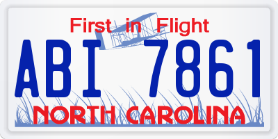 NC license plate ABI7861