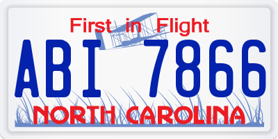 NC license plate ABI7866