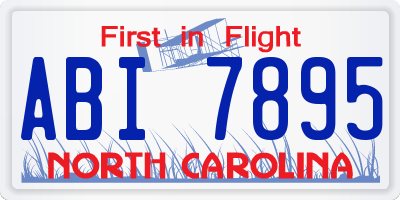 NC license plate ABI7895