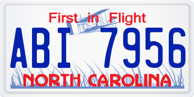 NC license plate ABI7956