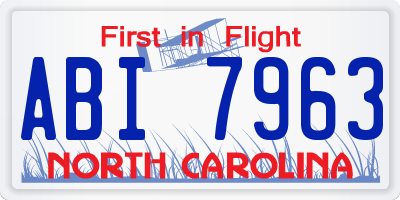NC license plate ABI7963