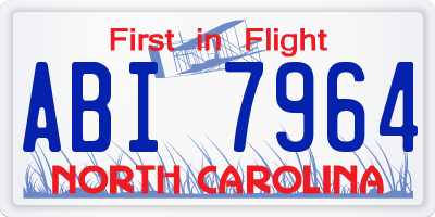 NC license plate ABI7964